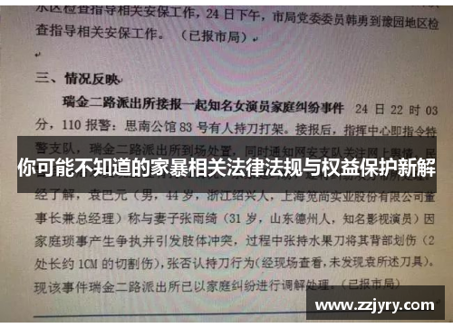 你可能不知道的家暴相关法律法规与权益保护新解